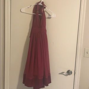 Fuschia tied halter dress